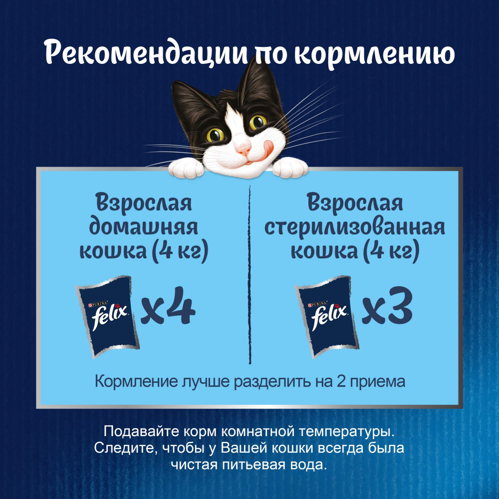 Влажный корм для кошек Felix Аппетитные кусочки, с курицей в желе, пауч, 75 г