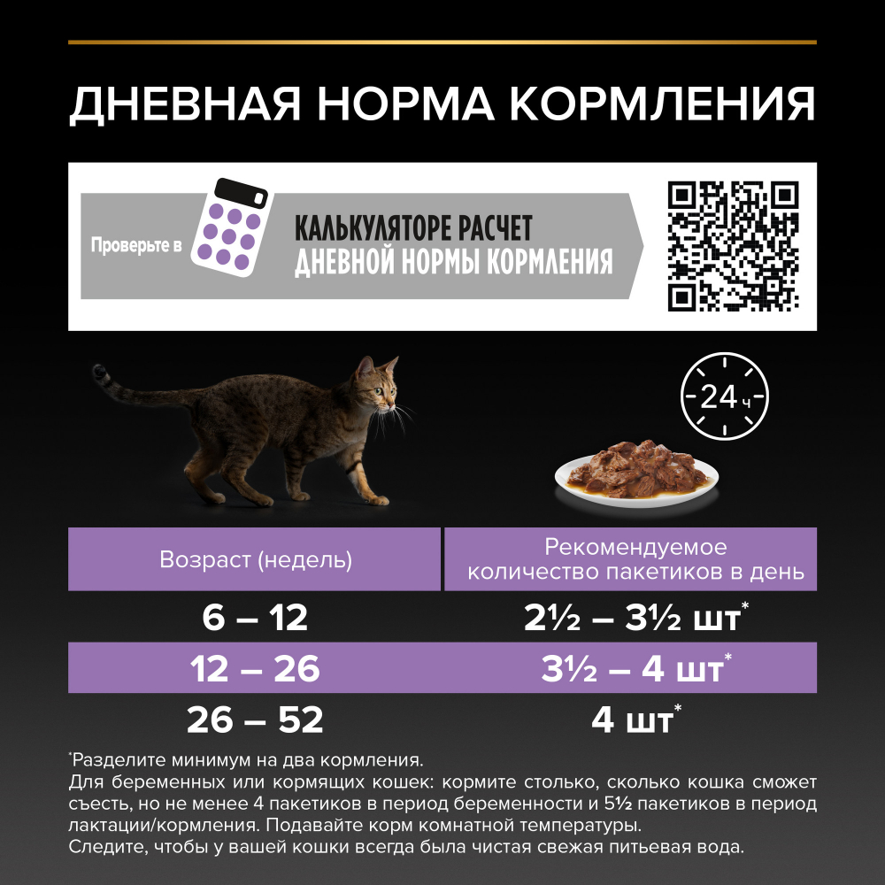 Влажный корм для котят Pro Plan с говядиной, в соусе, пауч, 85 г