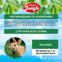 Корм для кроликов Happy Jungle, основной рацион, 400 г