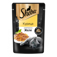 Влажный корм для кошек Sheba, со вкусом курицы, кусочки в желе, пауч, 75 г