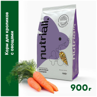 Корм для кроликов Nutriall, полнорационный корм с овощами, 400 г